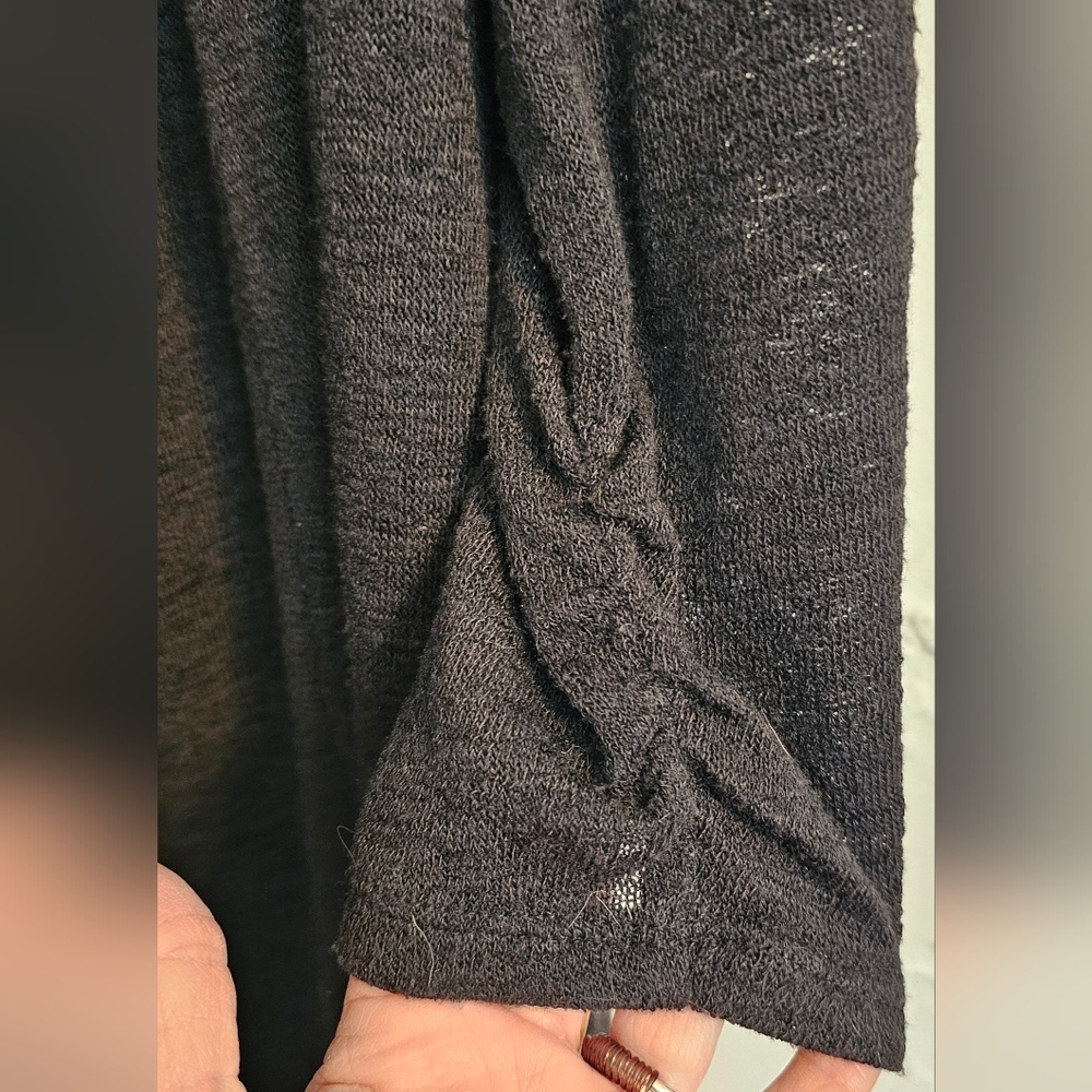 Susan Graver Charcoal Burnout Cardigan Sweater Large - Picture 2 of 6